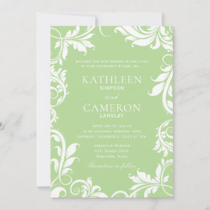 Majestic Leaves Invitation Template Pale Green