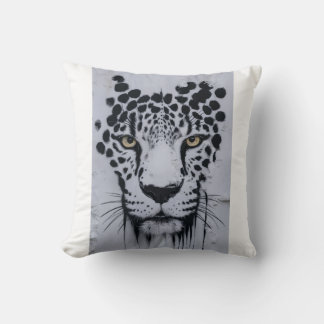 Majestic Leopard Face Artistic Portrait Throw Pill Cushion