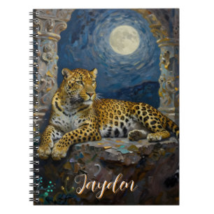 Majestic Leopard on Cliff Ledge Personalized Notebook