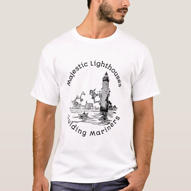 Majestic Lighthouses Guiding Mariners T-Shirt (Front)