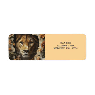 Majestic Lion and Elegant Floral Design - Labels