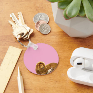 Majestic Lion and Lamb | Inspirational Wildlife Key Ring