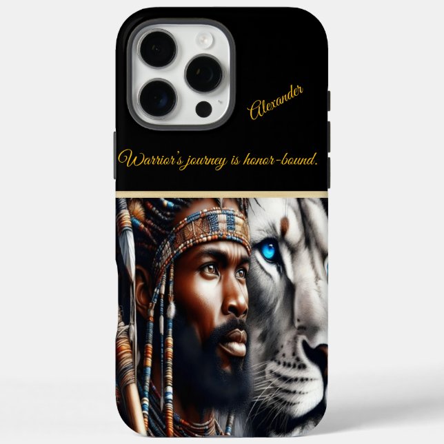 Majestic lion and warrior at dawn Case-Mate iPhone case (Back)