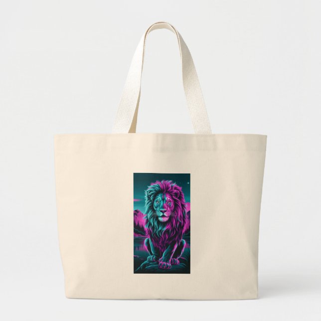 Majestic Lion – Bold and Fierce Artistic Tote Bag (Front)