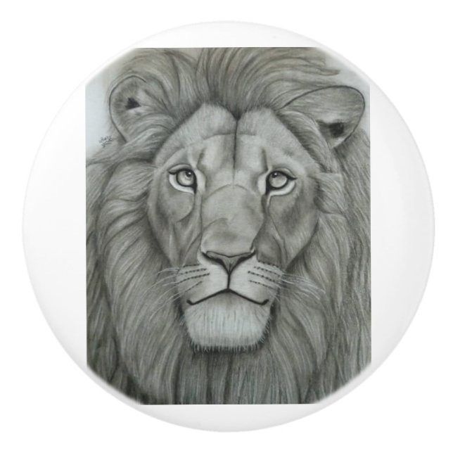 Majestic Lion Ceramic Knob (Front)