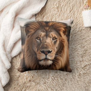 Majestic Lion Close-Up Cushion
