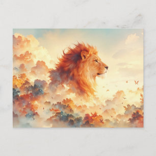 Majestic Lion Cloud Forest Sunset Postcard