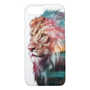 Majestic Lion Double Exposure with Nature Vibrant Case-Mate iPhone Case