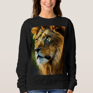 Majestic Lion Drawing T-Shirt   Hand-Drawn Wild An Sweatshirt