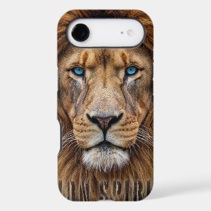 Majestic Lion Face with Blue Eyes Wildlife Anima