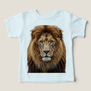 Majestic Lion Face with Blue Eyes   Wildlife Anima