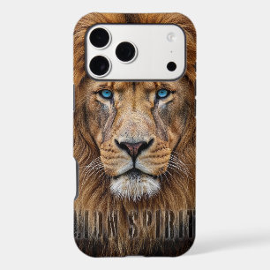 Majestic Lion Face with Blue Eyes   Wildlife Anima