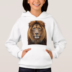 Majestic Lion Face with Blue Eyes Wildlife Anima