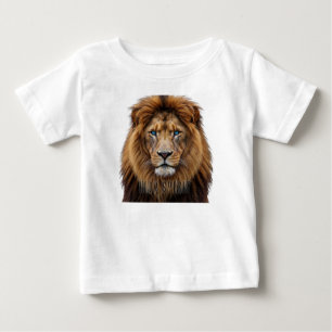 Majestic Lion Face with Blue Eyes   Wildlife Anima Baby T-Shirt