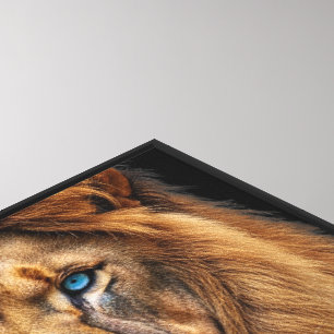 Majestic Lion Face with Blue Eyes Wildlife Anima Canvas Print