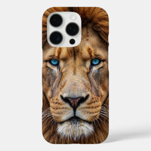 Majestic Lion Face with Blue Eyes   Wildlife Anima iPhone 16 Pro Case