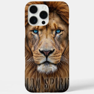 Majestic Lion Face with Blue Eyes   Wildlife Anima iPhone 16 Pro Max Case
