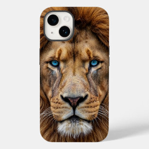 Majestic Lion Face with Blue Eyes   Wildlife Anima Case-Mate iPhone 14 Case