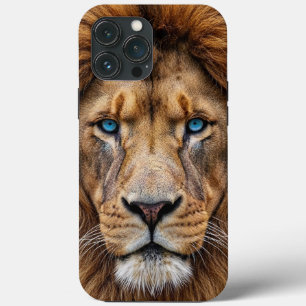 Majestic Lion Face with Blue Eyes Wildlife Anima iPhone 13 Pro Max Case
