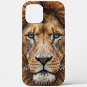Majestic Lion Face with Blue Eyes Wildlife Anima iPhone 12 Pro Max Case