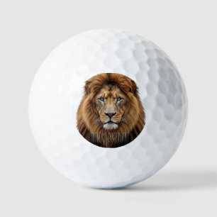 Majestic Lion Face with Blue Eyes Wildlife Anima Golf Balls