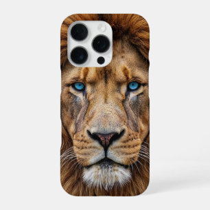 Majestic Lion Face with Blue Eyes Wildlife Anima iPhone 16 Pro Case