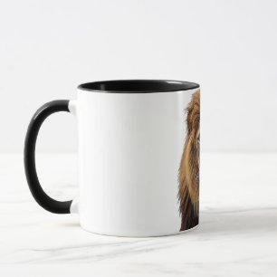 Majestic Lion Face with Blue Eyes Wildlife Anima Mug