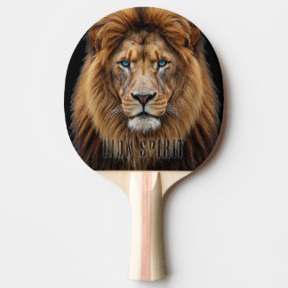 Majestic Lion Face with Blue Eyes | Wildlife Anima Ping Pong Paddle
