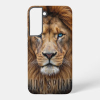 Majestic Lion Face with Blue Eyes | Wildlife Anima