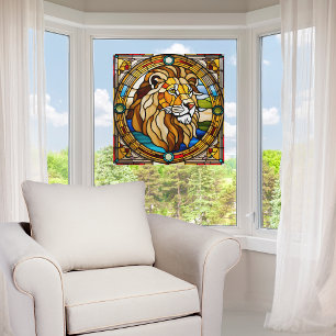 Majestic Lion Faux Stained Glass
