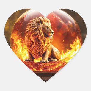 Majestic Lion: King of the Wild Heart Sticker