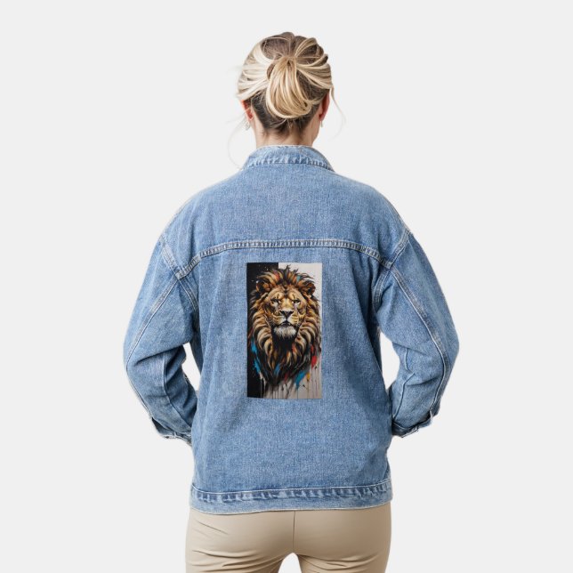 Majestic Lion Mane Denim Jacket (Model)