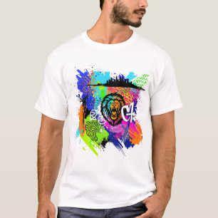 Majestic Lion Painting Art – Colorful Lion Illustr T-Shirt