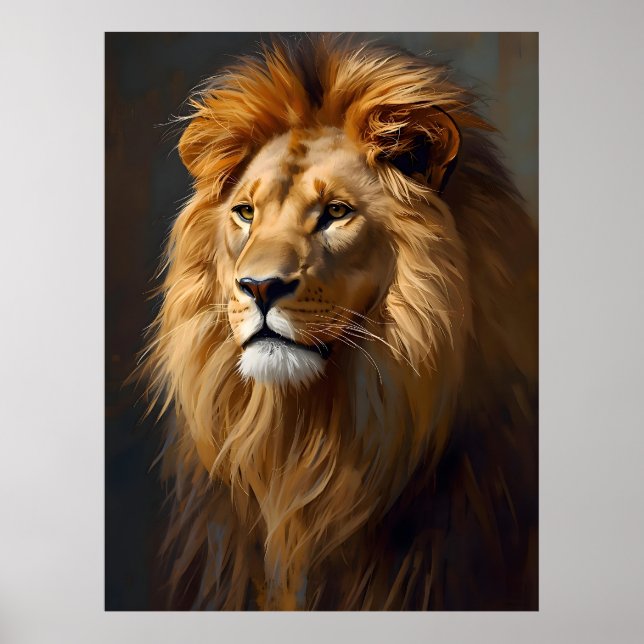 Majestic Lion Portrait  Poster (Front)