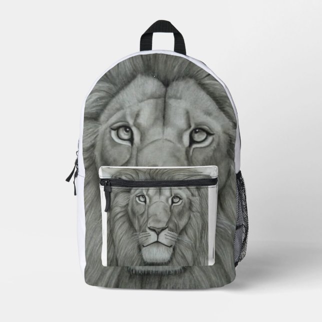 Majestic Lion Printed Backpack (Front)