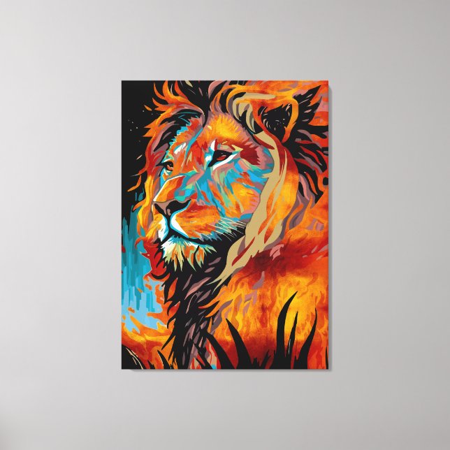 Majestic Lion Protecting Forests Canvas Print (Front)