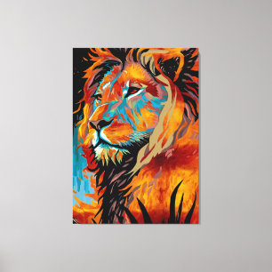 Majestic Lion Protecting Forests Canvas Print