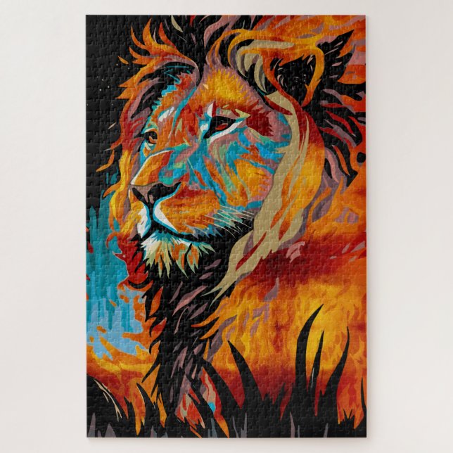 Majestic Lion Protecting Forests Jigsaw Puzzle (Vertical)