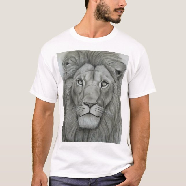 Majestic Lion Sketch Art  T-Shirt (Front)