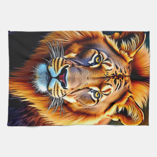 Majestic Lion: Soul of the Wild King Art Tea Towel