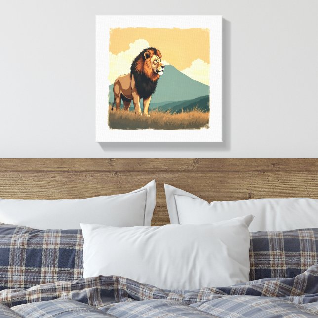 Majestic Lion Wall Art (Insitu(Bedroom))