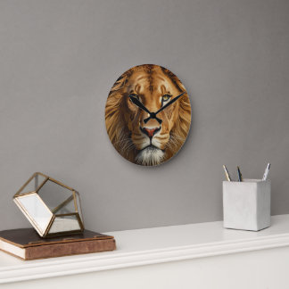 Majestic Lion Wall Clock – Powerful Wildlife Art H