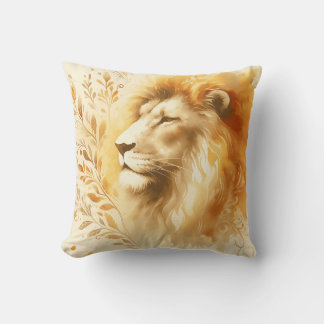 Majestic Lion Watercolor Design Cushion