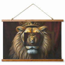 Majestic Lion with Crown Tapestry | Royal Jungle K