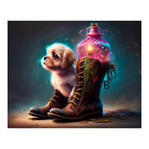 Majestic Little Dog and Boots
