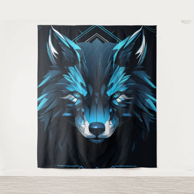 majestic lone wolf poster. tapestry (Front)