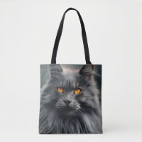 Majestic Long-Haired Cat Portrait Design