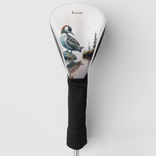 Majestic Loon on a Rock Customisable Watercolor Golf Head Cover