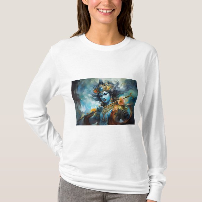 Majestic Lord Rama: A Divine Portrait of Strength  T-Shirt (Front)