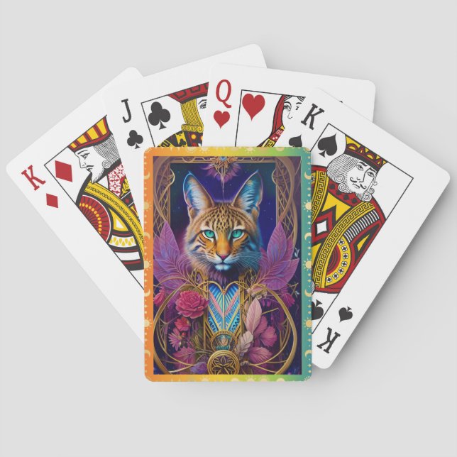 Majestic Lynx Art Games Illustrated Spirit Animal Playing Cards (Back)